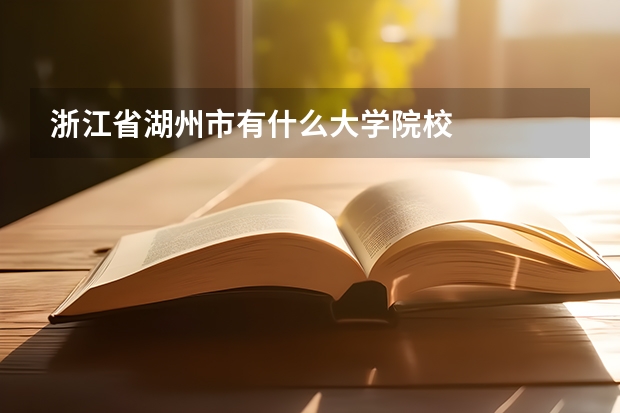 浙江省湖州市有什么大学院校