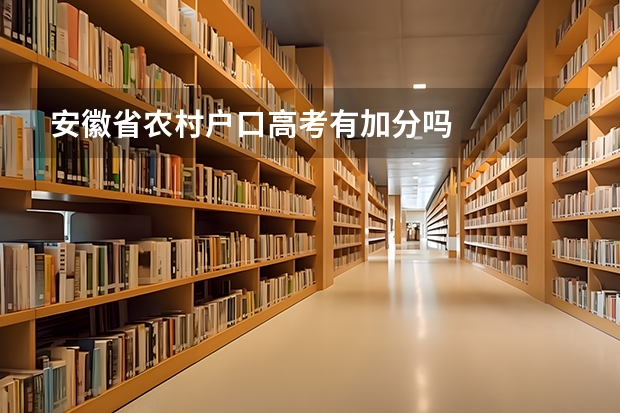 安徽省农村户口高考有加分吗