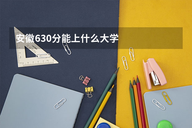 安徽630分能上什么大学