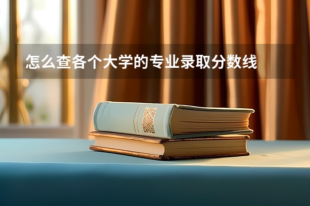 怎么查各个大学的专业录取分数线