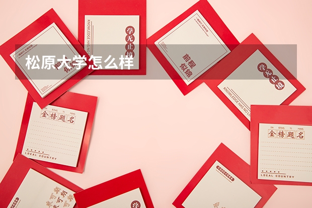 松原大学怎么样
