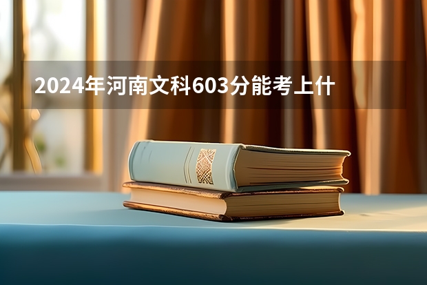 2024年河南文科603分能考上什么大学？