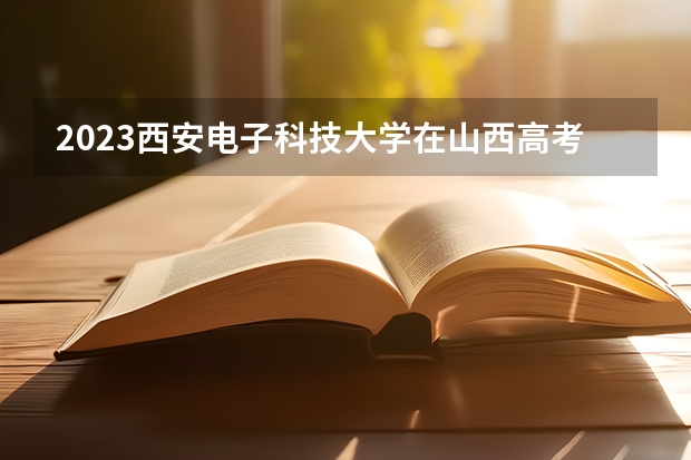 2023西安电子科技大学在山西高考专业招了多少人