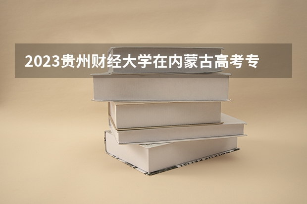2023贵州财经大学在内蒙古高考专业招了多少人