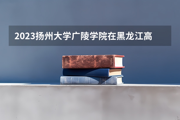 2023扬州大学广陵学院在黑龙江高考专业招了多少人