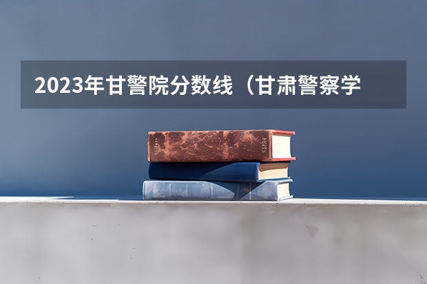 2023年甘警院分数线（甘肃警察学院录取分数线）